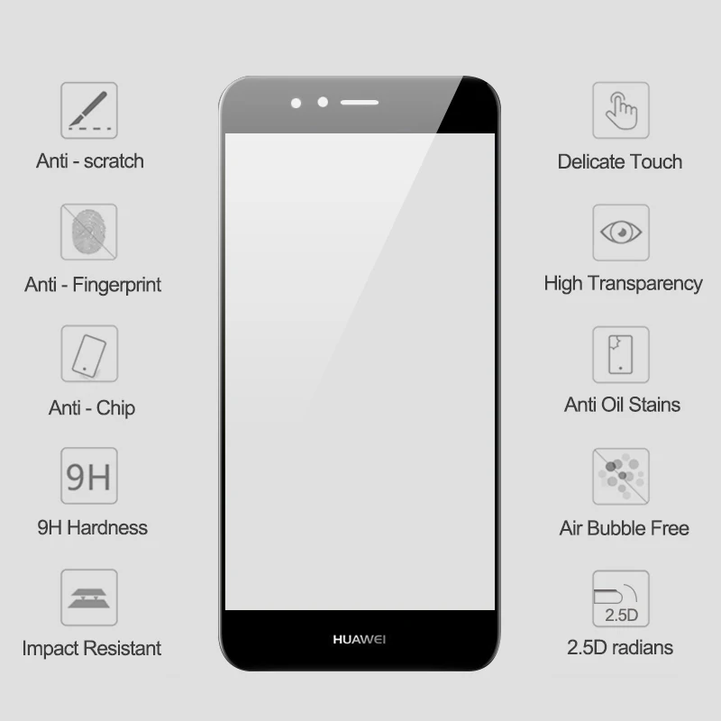 2.5D полное покрытие из закаленного стекла для Huawei NOVA 2 защитное стекло на экран