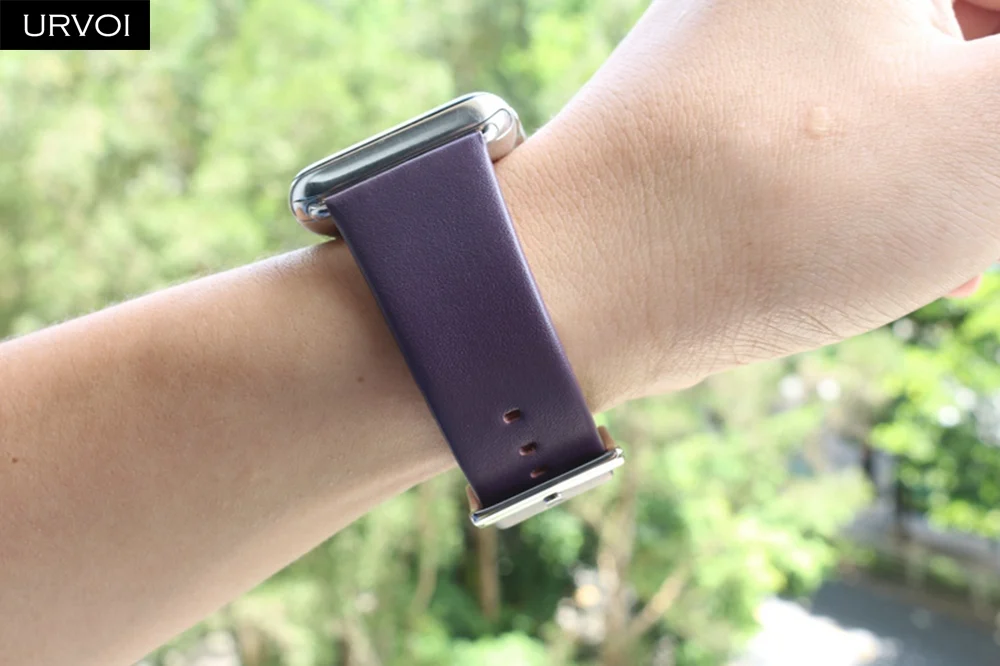 URVOI ремешок для apple watch series 5 4 3 2 1 двойной цвет ремешок из натуральной кожи для iwatch ремень современный модный крутой ремень