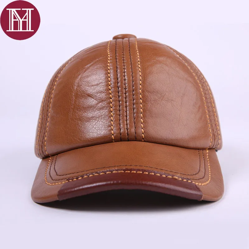 Бейсболка мужская из воловьей кожи Кепка натуральной повседневный головной убор