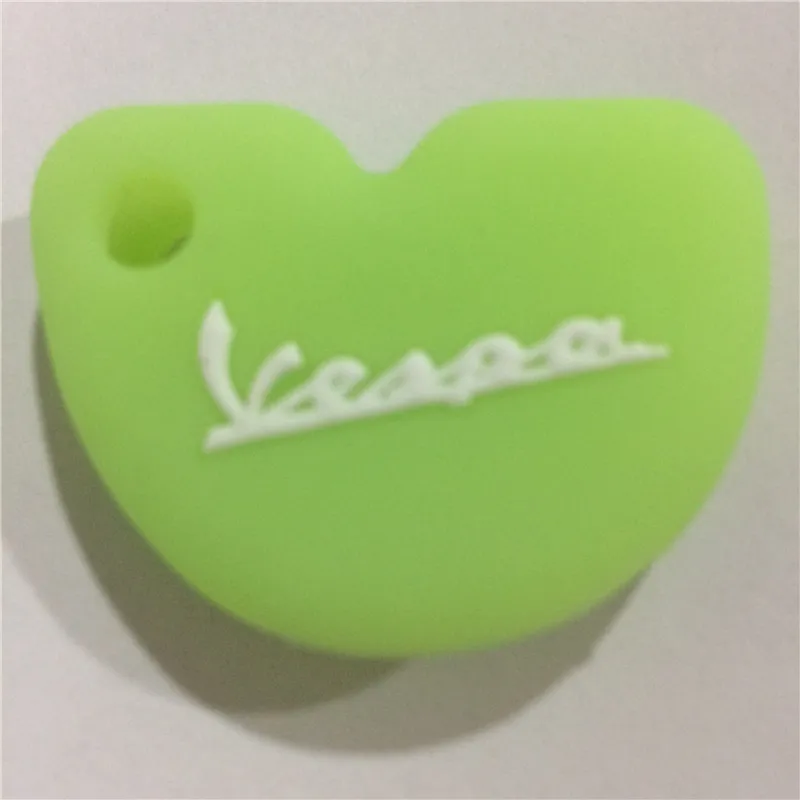 Силиконовый резиновый защитный чехол для ключей Vespa piaggio new fly gts super 300 Gilera Nexus 500 key - Название цвета: Luminous green