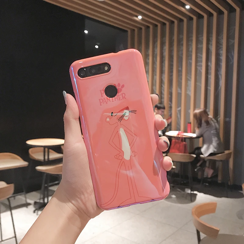 Синий светильник телефонные чехлы для huawei P20 P30 Mate20 Pro 20X мультфильм Розовая пантера Крышка для huawei Nova 3 3i 4 Honor V20 задняя крышка fundas