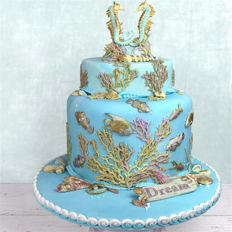 3D морская Коралловая рыба морские водоросли силиконовая форма торты инструменты