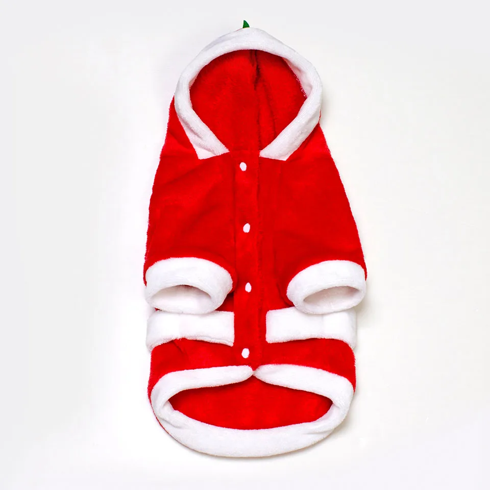 DEIRYLE Christmas Dog Cat Pet Costume Clothes Outfits Cute Winter Warm Flannel Jacket Coat Hoodie Jumpsuit Clothing | Дом и сад