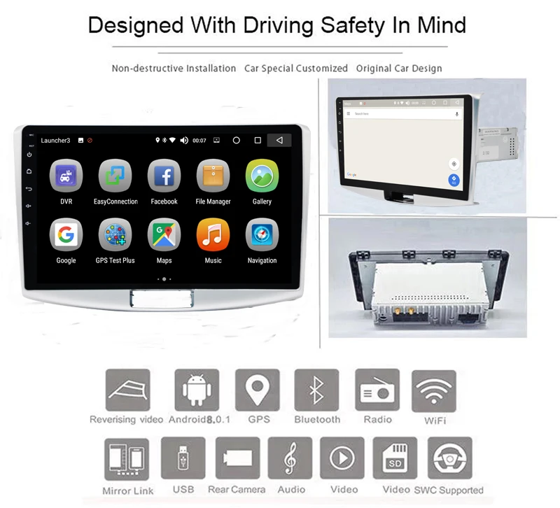 Android 8 0 4G/32G Автомобильный DVD стерео радио мультимедийный плеер 10 1 дюймов DinFor VW Passat