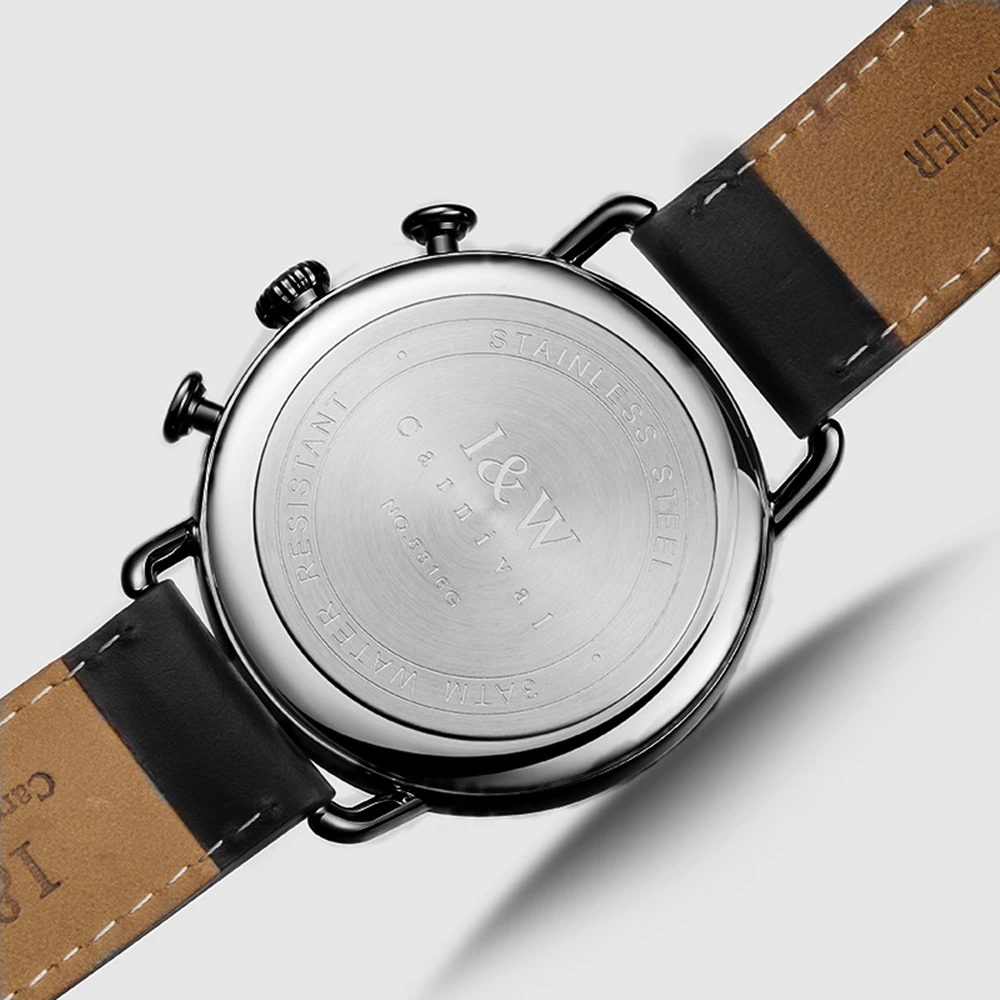 Модные спортивные часы для мужчин Топ бренд карнавал хронограф кварцевые