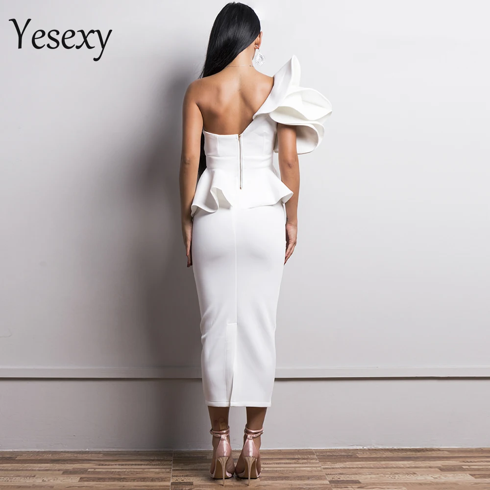 Yesexy 2021 сексуальные летние платья на одно плечо с открытой спиной для свадебной