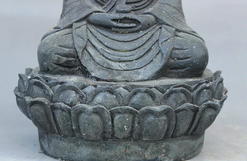 Китайский Буддизм Бронзовый Сиденья Лотос кван юн Гуаньинь Богиня Статуя Будды |