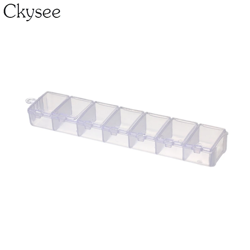 Высокое качество Прозрачный 7 ячеек/слотов пластиковый ящик для хранения