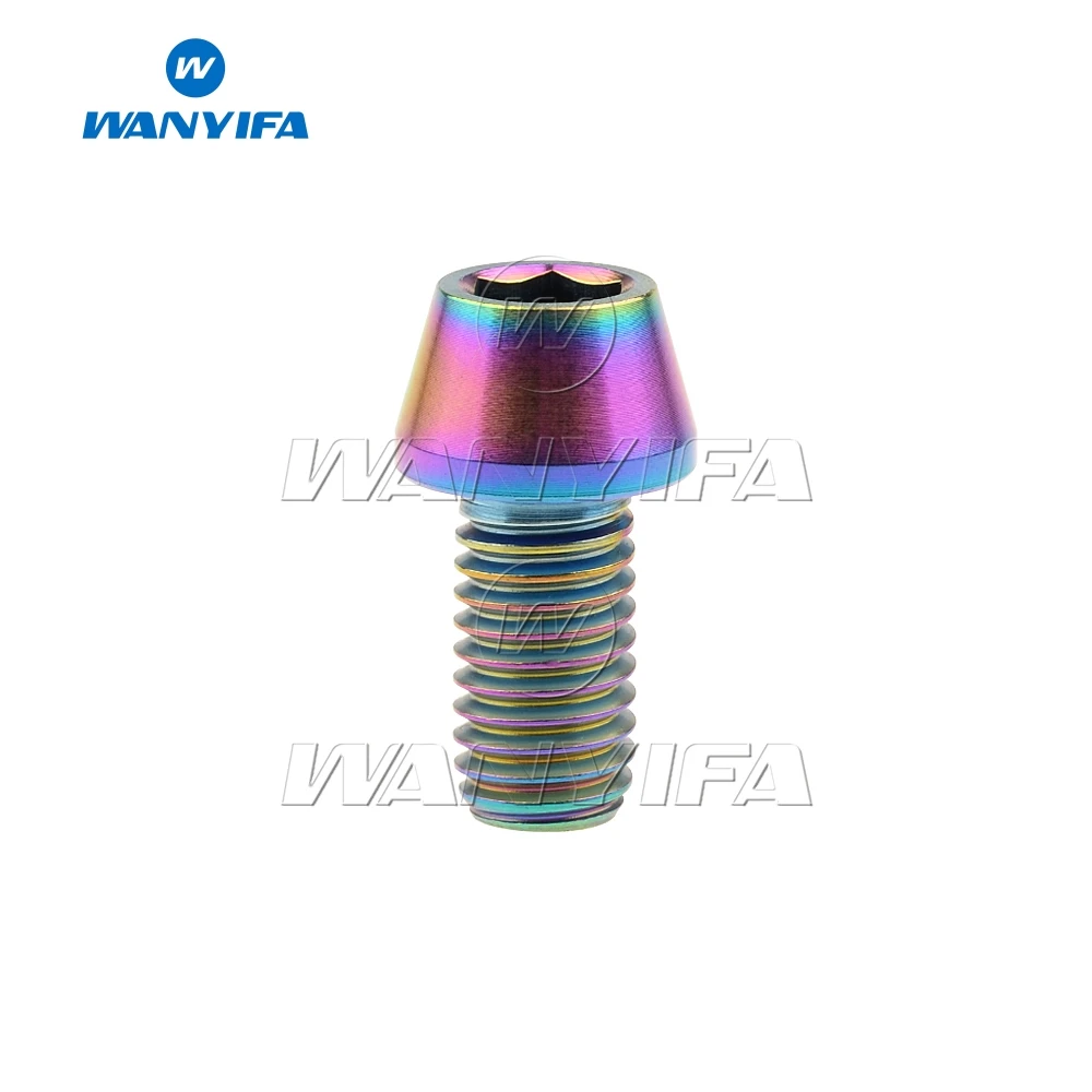 Rainbow Wanyifa M8 коническая головка 5 класса титановые болты 20 25 30 35 40 45 50 мм Винт для мотоцикла - Цвет: Rainbow
