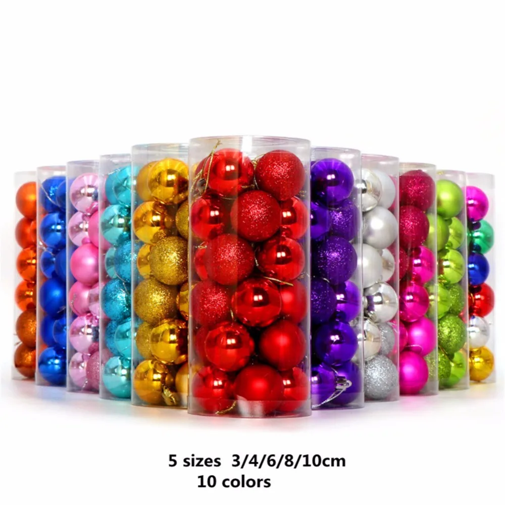 24PCS 8cm Christmas Tree Ornament Balls Decorations Hanging Bling balls Plastic Home Party | Дом и сад