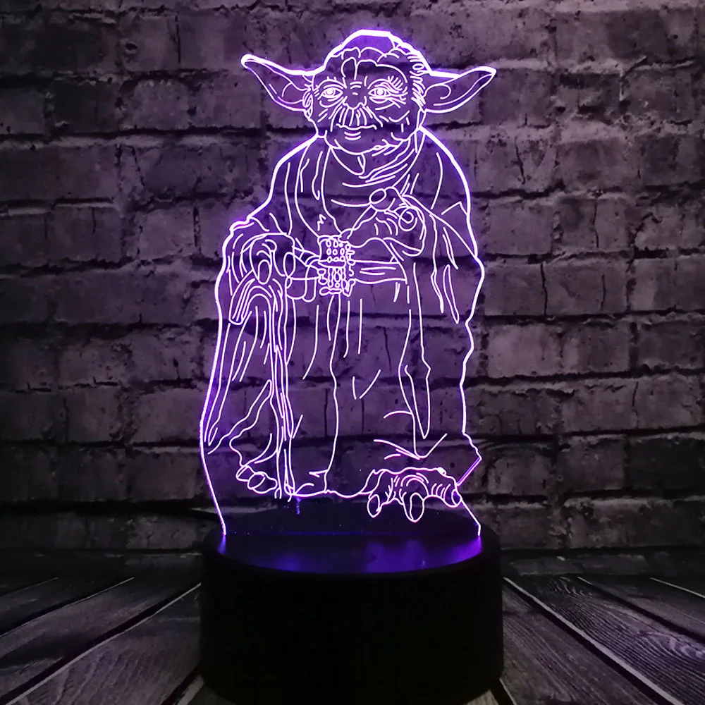 Новинка 2019 Звездные войны Мастер Йода 3D светодиодный светильник ночник