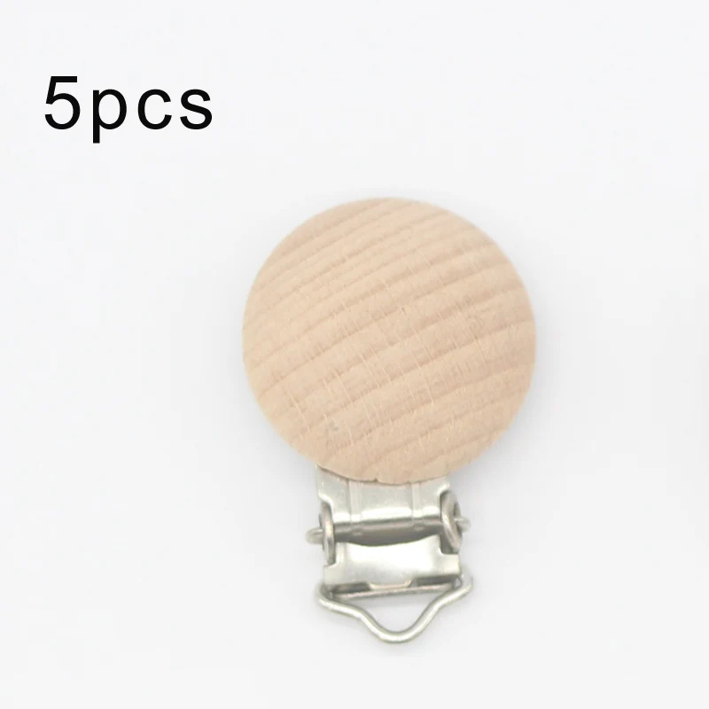 5pcs XCQGH 2/5 шт клипса для натурального дерева Бук деревянная пустышка клипсы незавершенной нетоксичный держатель для соски "сделай сам" для соски-пустышки цепи - Цвет: 5pcs