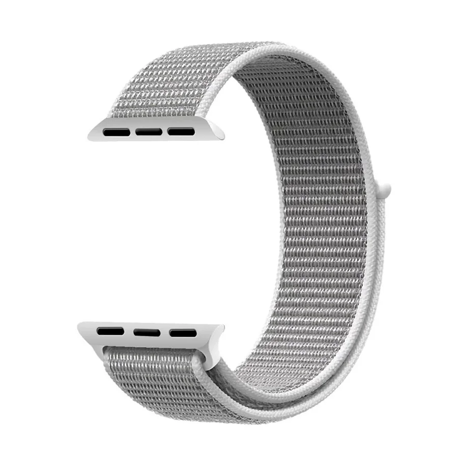 Спортивный тканый нейлоновый ремешок-петля для apple watch, ремешок 44 мм, ремешок на запястье, тканевый нейлоновый ремешок iwatch, серия 5, 4, 3, 2, 1, 38 мм, 42 мм, липучка - Цвет ремешка: Seashell