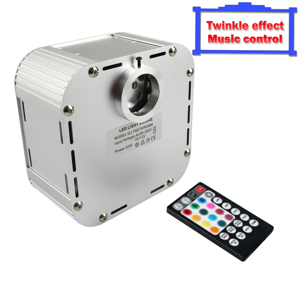 32W Twinkle 4 level-speed LED Fiber Optic light engine Driver with Music Sound Controller for Starry Sky Effect Power Source