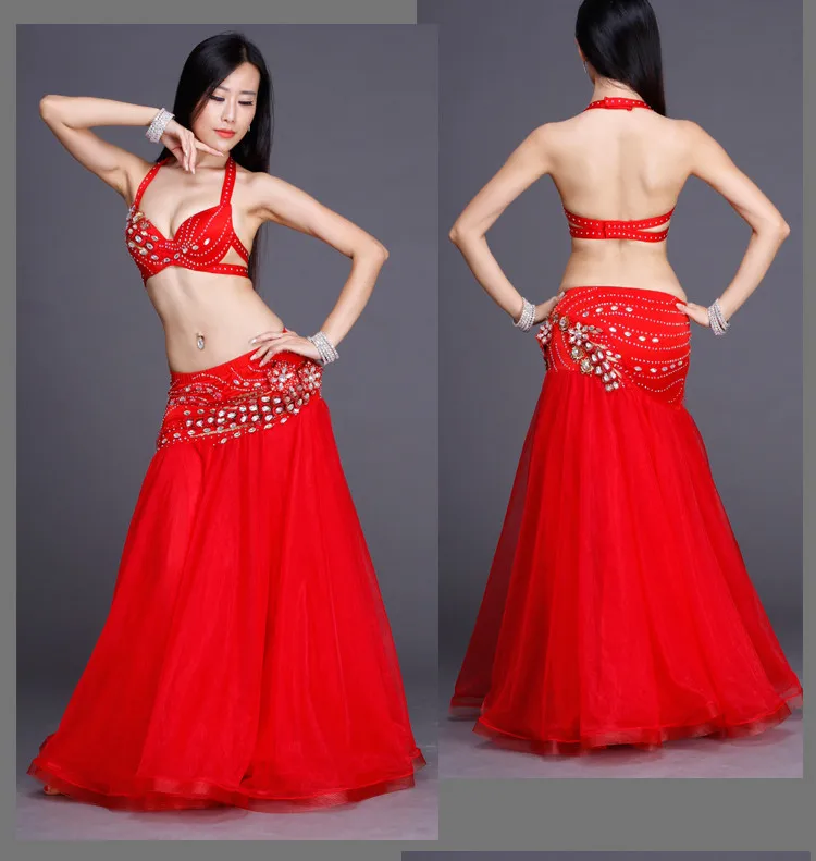 Костюм для восточных танцев Bellydance костюм живота с бюстгальтером поясом цепью