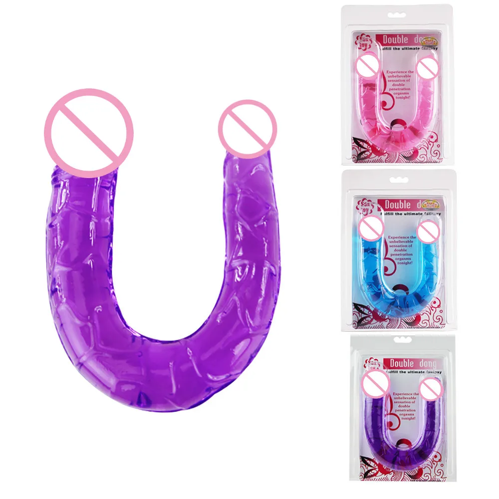 2016 реалистичный двухсторонний фаллоимитатор большой мягкий гибкий пенис с двумя