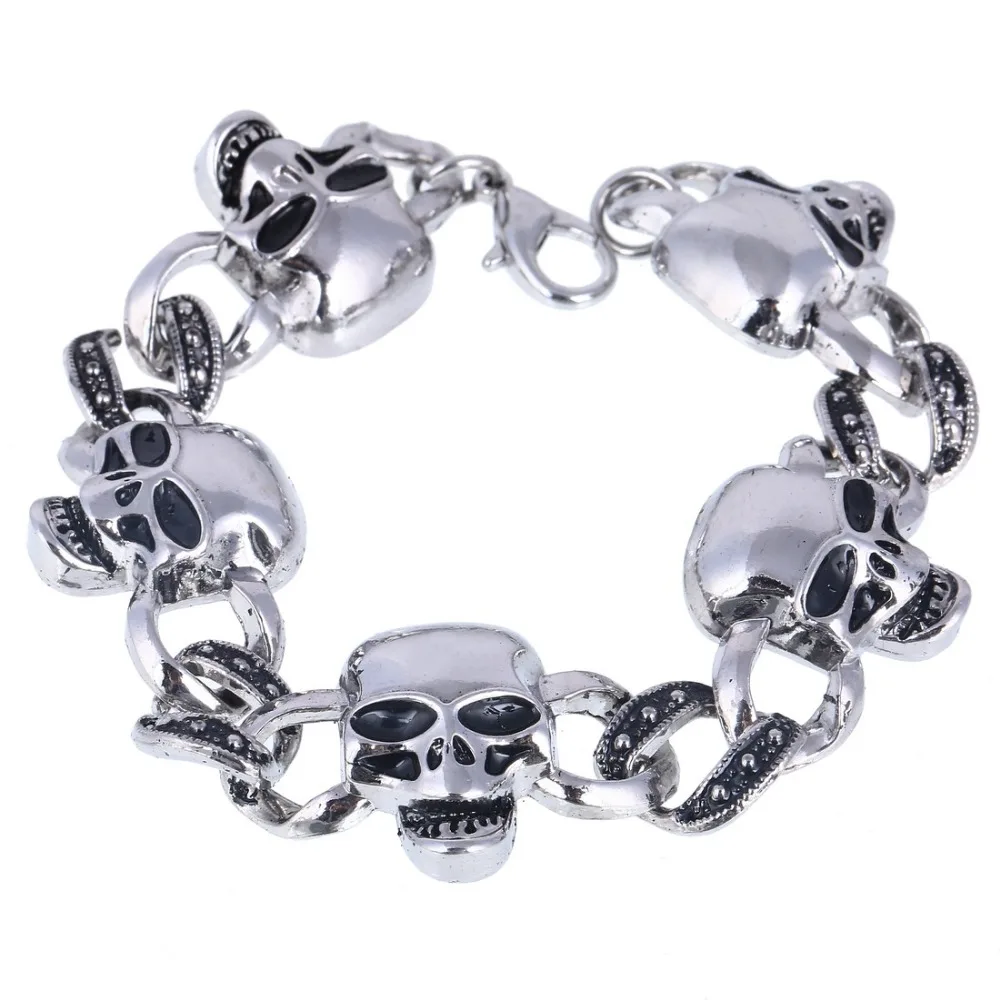 Мужские пиратские браслеты с черепом 19 см мужские цепочкой и звеньями