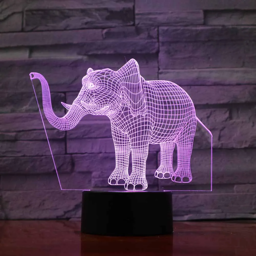 3d Светодиодная лампа со слоном ночники 7 цветов меняющие ребенка Veilleuse