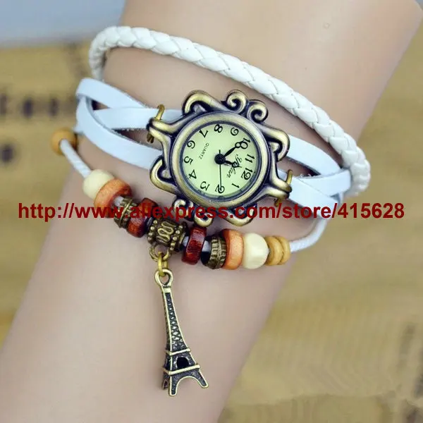 Женские винтажные наручные часы с подвеской в виде Эйфелевой башни бабочки