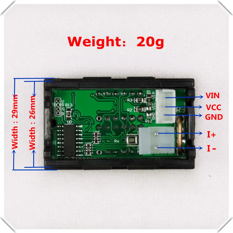 0 28 Цифровой Амперметр Вольтметр DC 0-100 V/10A 5 провод Напряжение Ток СВЕТОДИОДНЫЙ