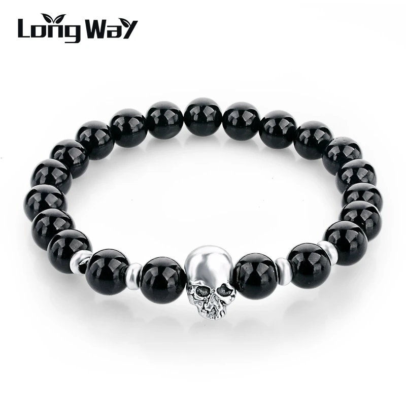 LongWay Tiger Eye Love брендовые браслеты с Буддой эластичные из натурального камня для