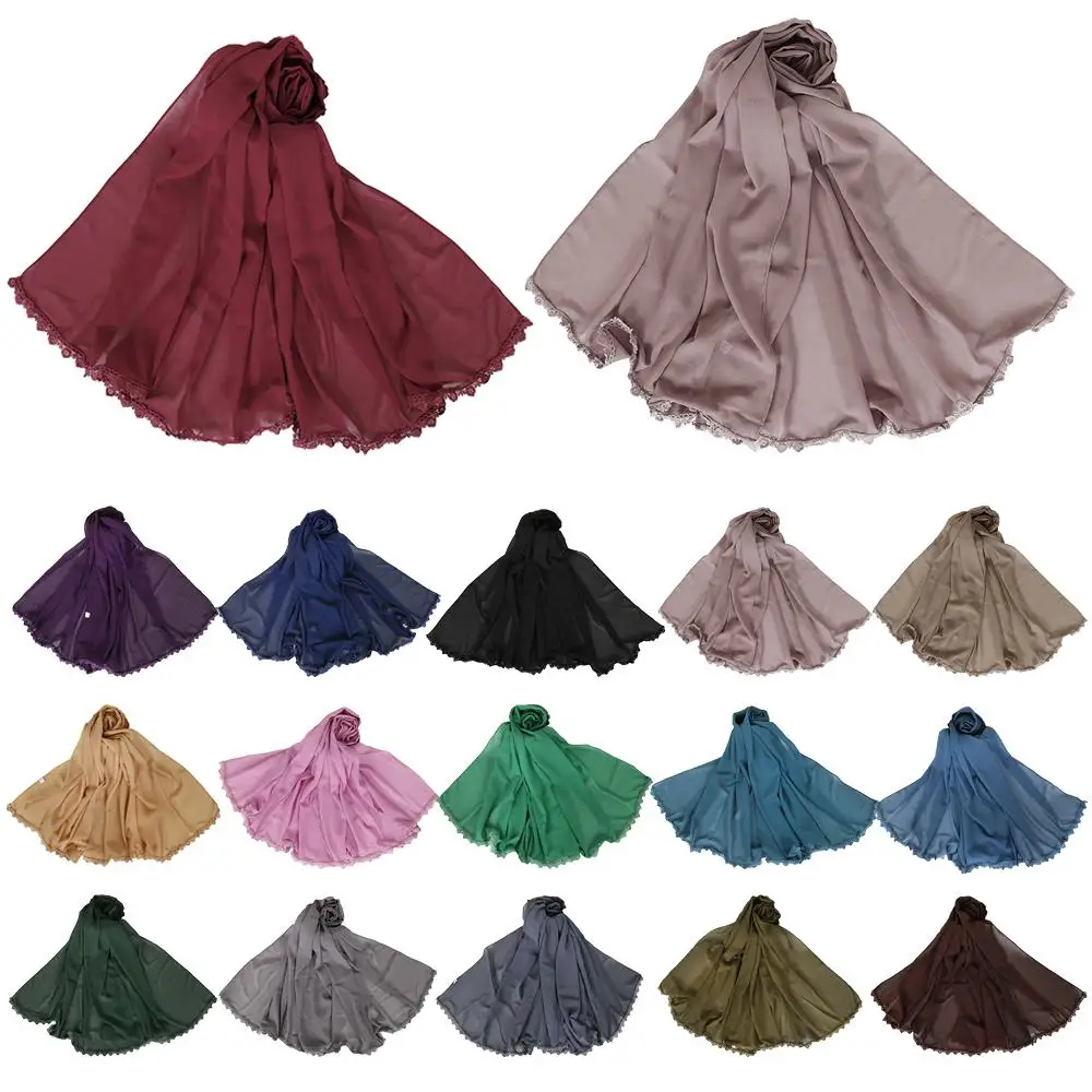 Длинный шифоновый шарф для женщин 20 видов цветов мусульманский хиджаб платок