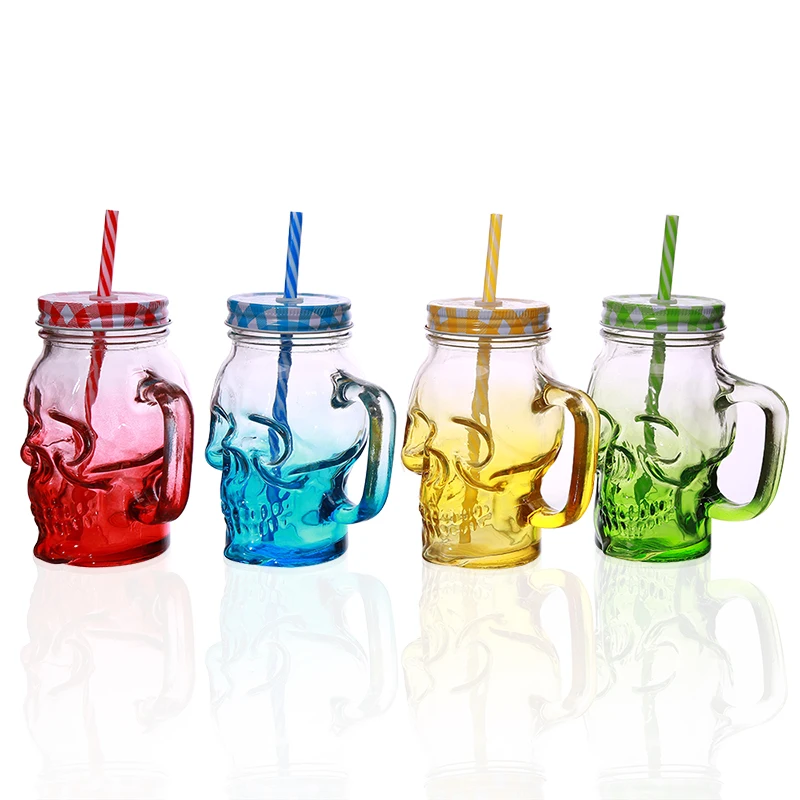 Стеклянная кружка с изображением черепа 450 мл|a cup|glass muga mug |