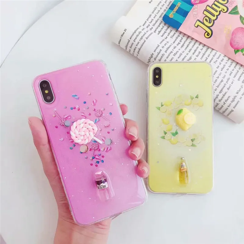 GYKZ милый 3D чехол для телефона с лимоном фруктом леденцом iPhone XR XS MAX X 7 8 6 6s Plus