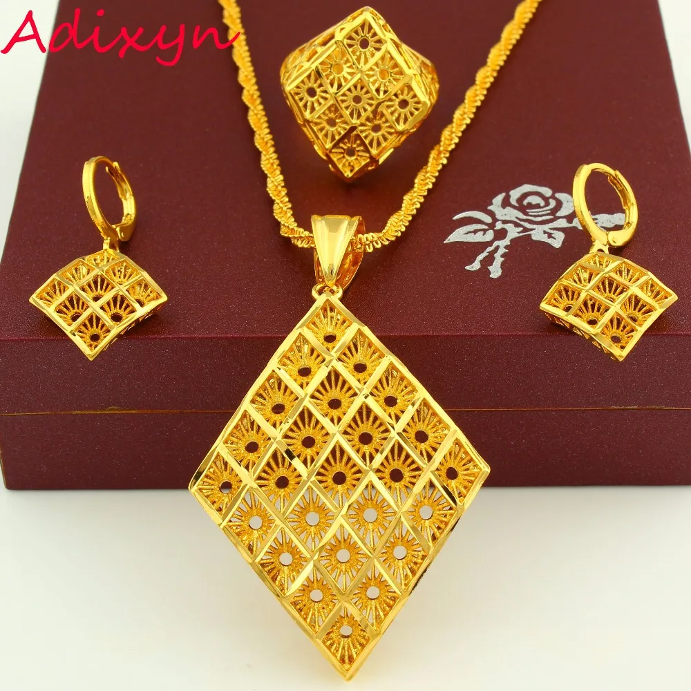 Новое поступление Эфиопский Ювелирный Комплект подвеска/ожерелье/серьги/кольцо