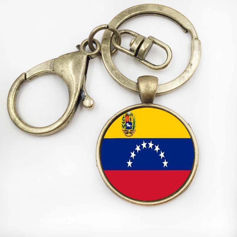9 Venezuela флаг стеклянный брелок Классический аксессуар Подвеска Брелок для ключей ювелирные изделия для мужчин(1 - Цвет: 9
