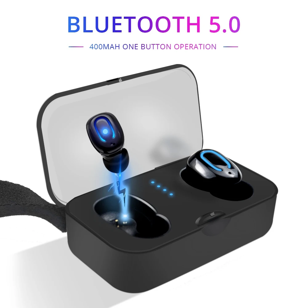 Black Sport Headset Defeway мини наушники Bluetooth 5,0 гарнитура TWS Ture беспроводные наушники для спорта Handfree Мини Bluetooth наушники с микрофоном - Цвет: Black Sport Headset