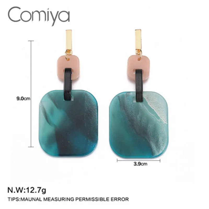 Comiya Длинные акриловые ногти геометрический кулон серьги с фианитом Umode D'oreille