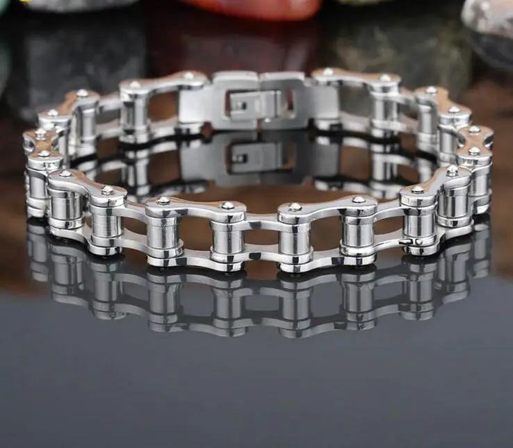 

PUNK Rock Biker Bracelet Hiphop 316L STAINLESS Steel Mens Women Bike Bicycle Chain Bracelets Bangle Jewelry Jewellery 18cm-22cm
