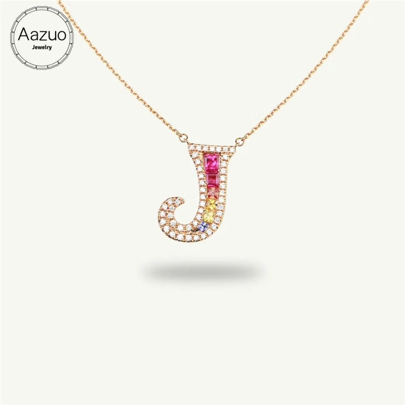 Aazuo 18K розовое золото натуральный цветной драгоценный камень настоящий бриллиант