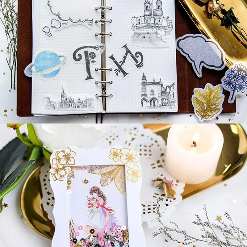 20 шт./пакет винтажная наклейка для здания планеты звезды сделай сам Noteboook