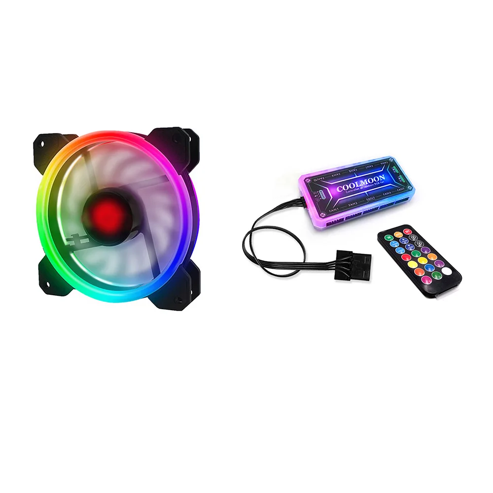 RGB светодиодный вентилятор 120 мм тихий дистанционный кулер для компьютера охлаждающий чехол RGB вентилятор чехол для компьютера