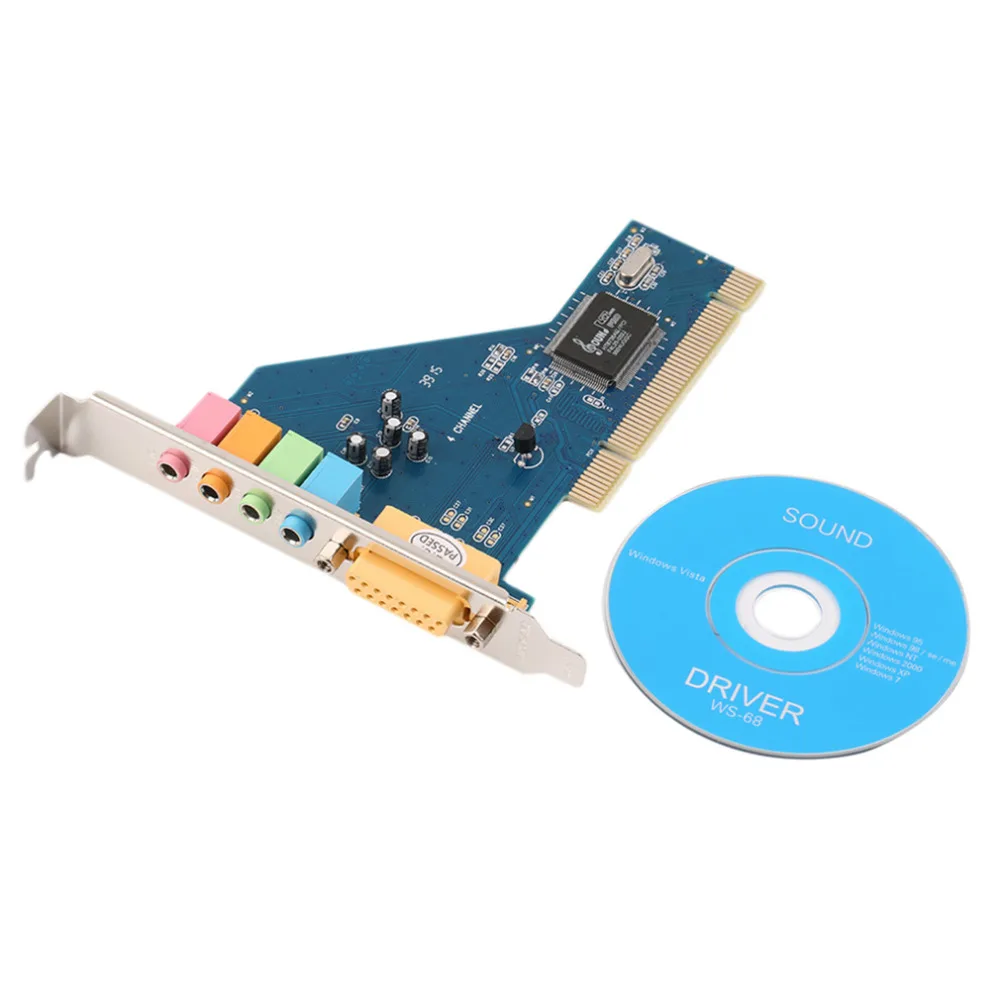 Удобный в использовании 4 канальный 5 1 15 контактный объемный 3D PCI Звуковая
