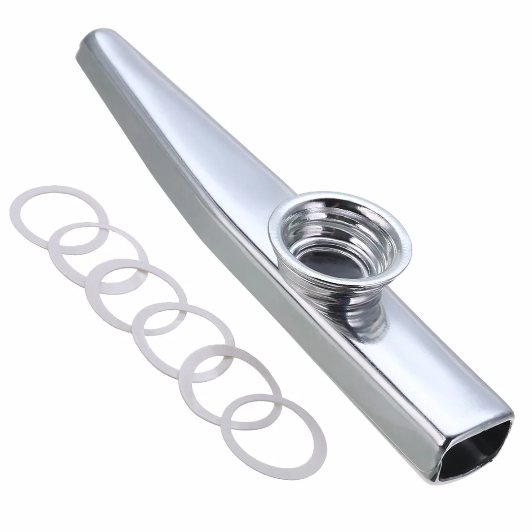 1 шт. металлический казу с 6 kazoo диафрагма для флейты рот флейта губная гармоника для начинающих детей взрослых вечерние подарки музыкальный инструмент