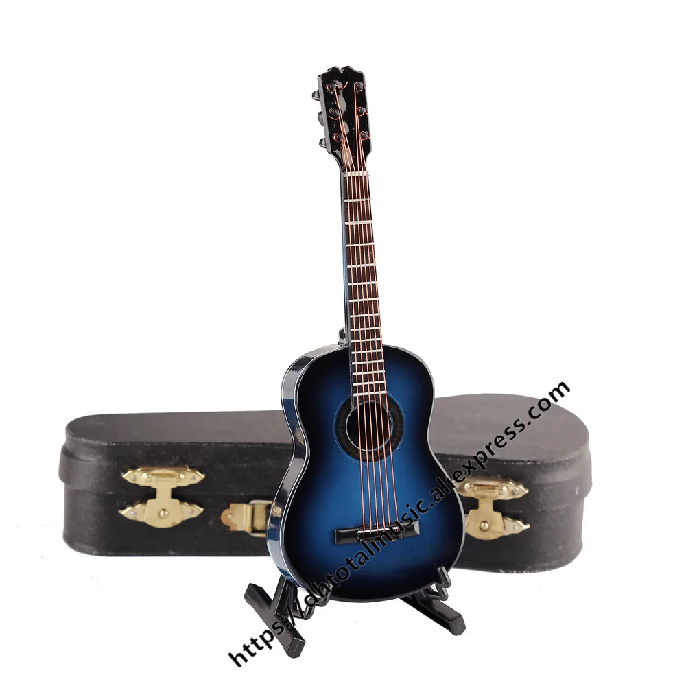 Mini Classic Guitar with Support Miniature Wooden Musical Instruments Collection Decorative Ornaments Model Decoration Gifts | Дом и сад