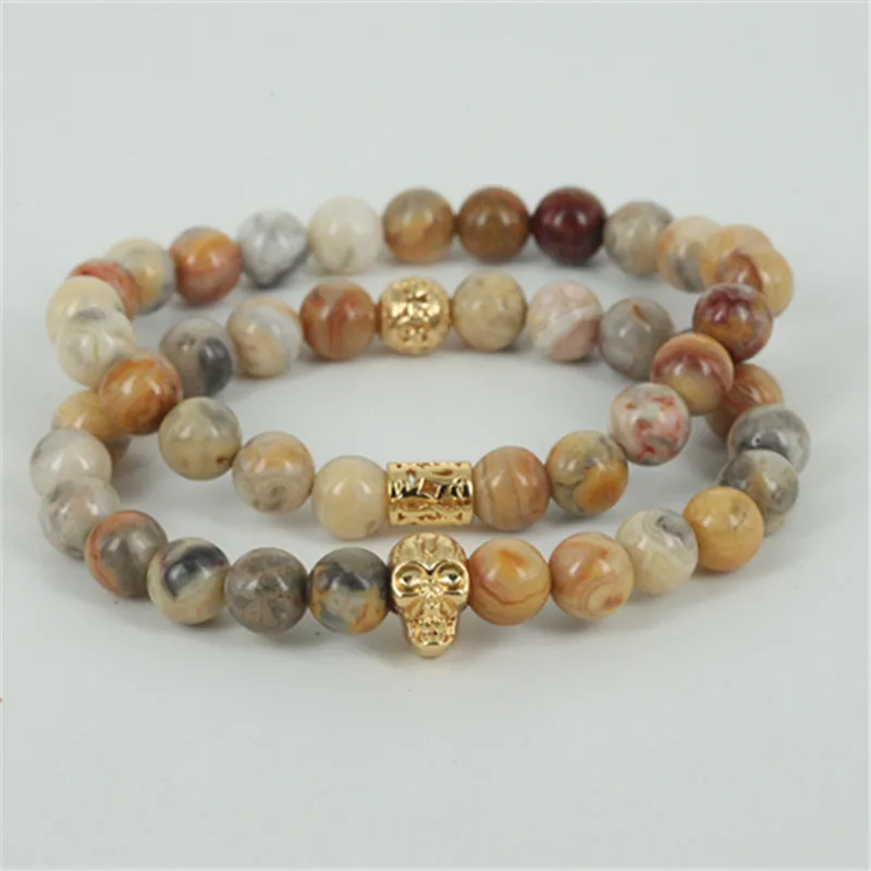 

natural egg yellow stone bead men bracelet charm skull bracelet fashion men stone bracelet jewelry statement