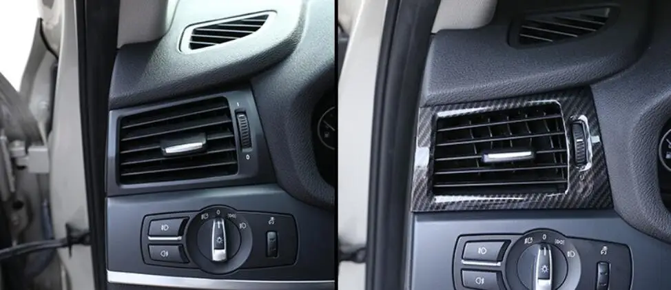Углеродное волокно для BMW X3 X4 F25 F26 2013 2017 ABS боковая крышка кондиционера Выходная