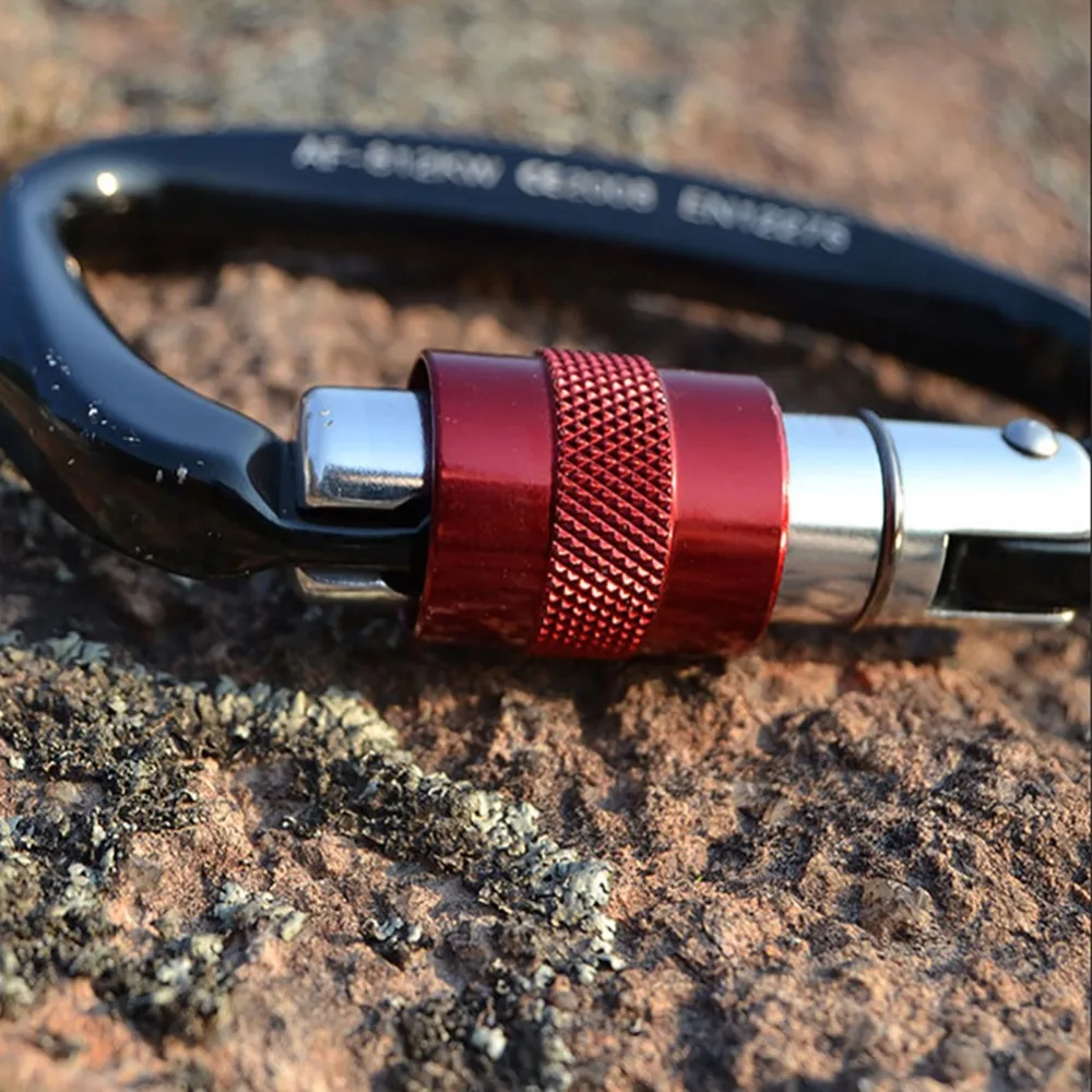 

25KN Professional Carabiner D Shape Safety Master Lock Outdoor Rock Climbing Buckle Equipment 2019