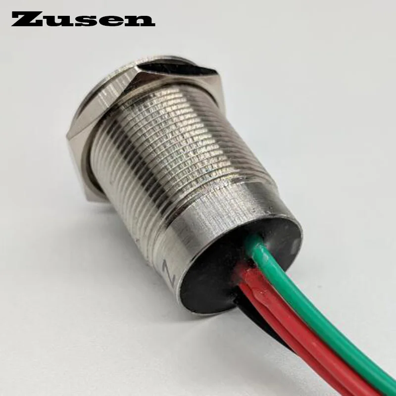 Zusen 19 мм сенсорный переключатель Тип вкл/выкл с проводами кнопка 6 24V led IP67|switch on|switch