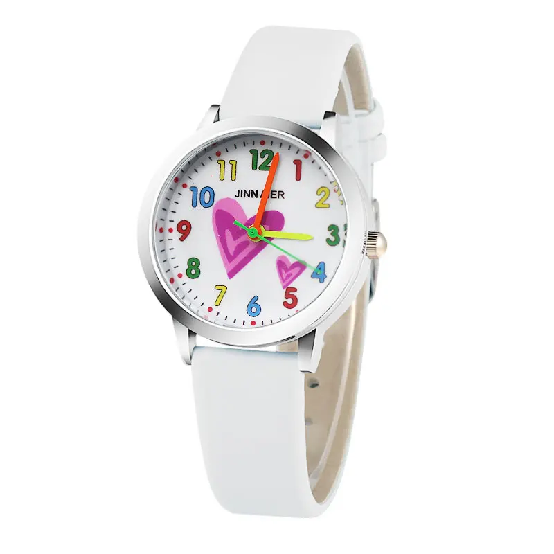 Модные дизайнерские милые детские часы Relojes с мультяшным рисунком в форме сердца