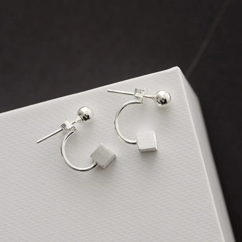 Европейский стиль геометрические посеребренные серьги-гвоздики для женщин Brincos