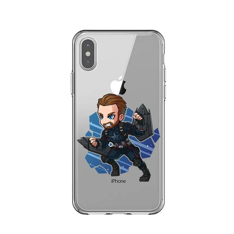TPU Marvel Groot Железный человек паук Дэдпул Джокер Мягкий ТПУ чехол для телефона для iPhone X 11 Pro Max 6 6s 7 8 Plus XR XS MAX - Цвет: TPU
