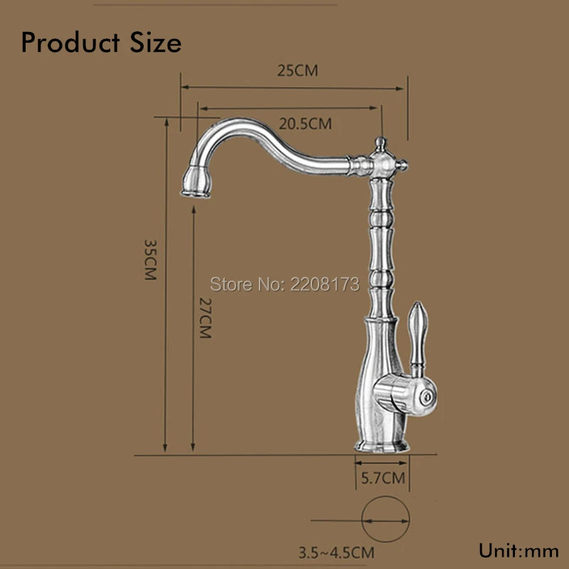 

Newly Unique Design High Quality Single Hole High Arc Kitchen Sink Faucet with Swivel Spout, Brushed Bronze Or Chrome Finish