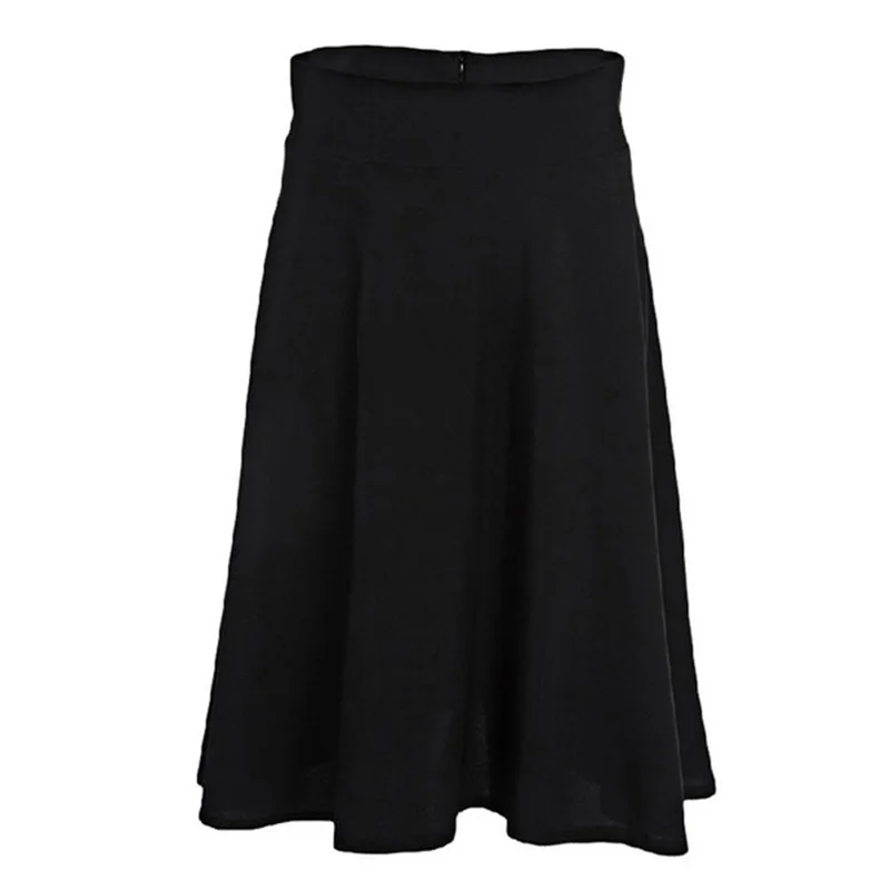 

New Female Fashion Knee Length Skirt Spring Summer Solid High Waist Skirts Faldas Mujer Slim Pleated Skirts Women 2019