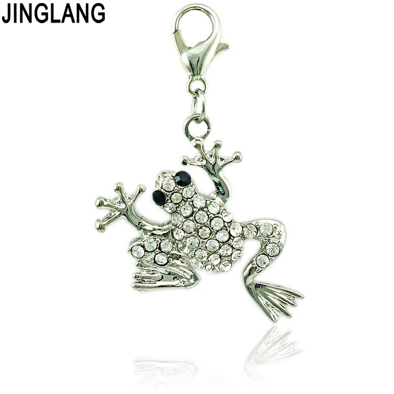 Бренд jinglang Новая мода Омаров застежка Подвески 2 цвета горный хрусталь лягушка DIY