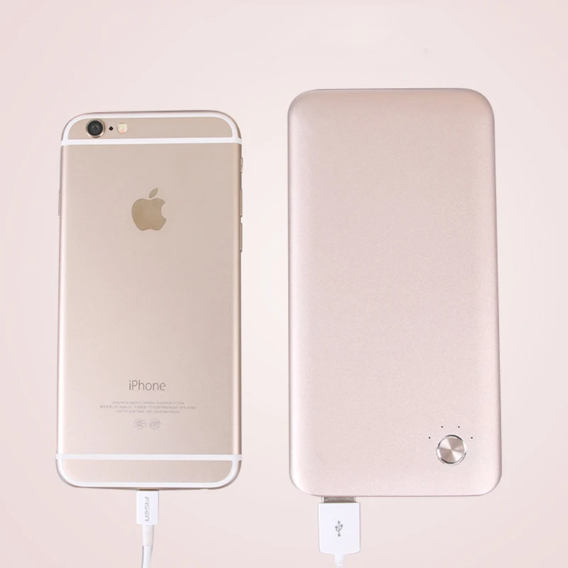 Внешний аккумулятор 10000mAhultra thin metal mobile Power dual USB сокровище зарядка для мобильного